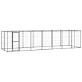 Outdoor-Hundezwinger mit Überdachung Stahl 16,94 m²