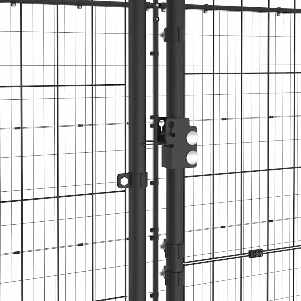 Outdoor-Hundezwinger mit Überdachung Stahl 26,62 m²