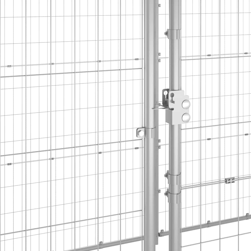 Outdoor-Hundezwinger mit Überdachung Verzinkter Stahl 7,26 m²