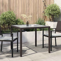 Gartentisch 90x90x75 cm Gehärtetes Glas Poly Rattan Braun