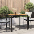 Gartentisch 90x90x75 cm Poly Rattan und Akazienholz Schwarz