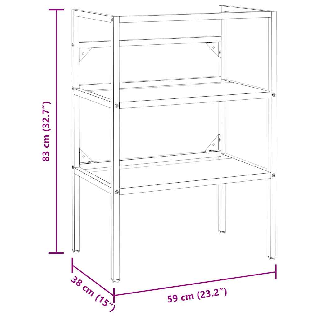 Badezimmer Waschtischgestell Schwarz 59x38x83 cm Eisen