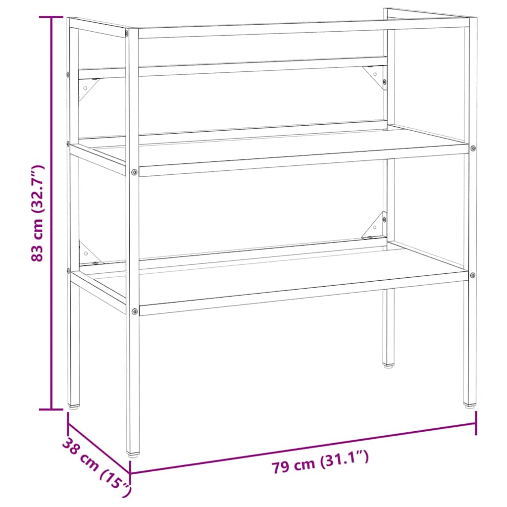 Badezimmer Waschtischgestell Schwarz 79x38x83 cm Eisen