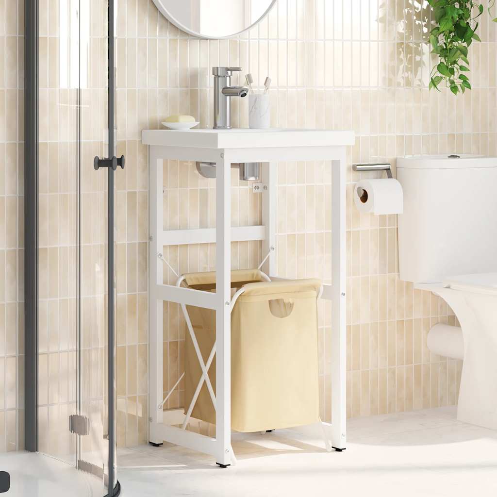 Badezimmer Waschtischgestell Weiß 40x38x83 cm Eisen