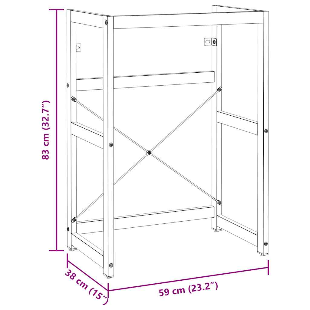 Badezimmer Waschtischgestell Weiß 59x38x83 cm Eisen