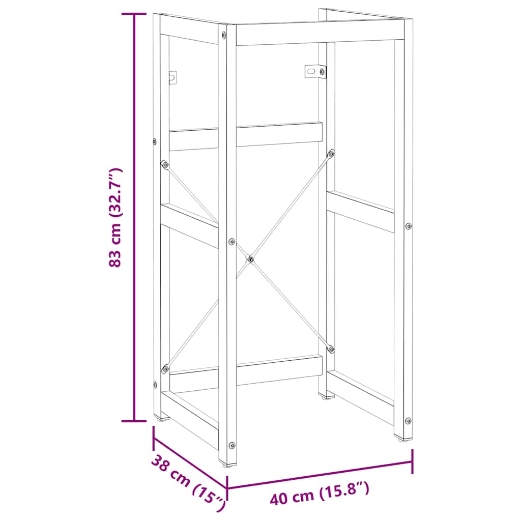 Badezimmer Waschtischgestell Schwarz 40x38x83 cm Eisen