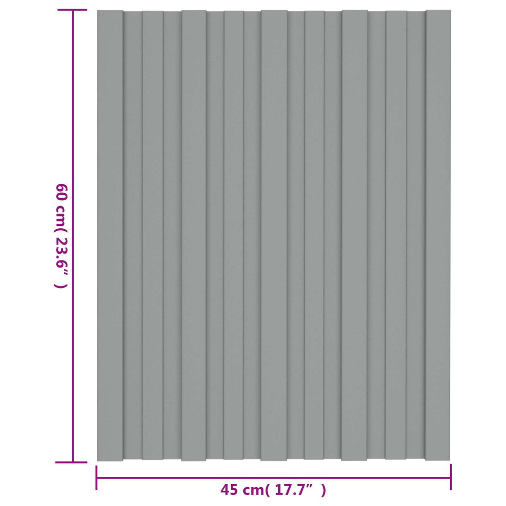 Dachpaneel 12 pcs Grau 60 x 45 cm Verzinkter Stahl