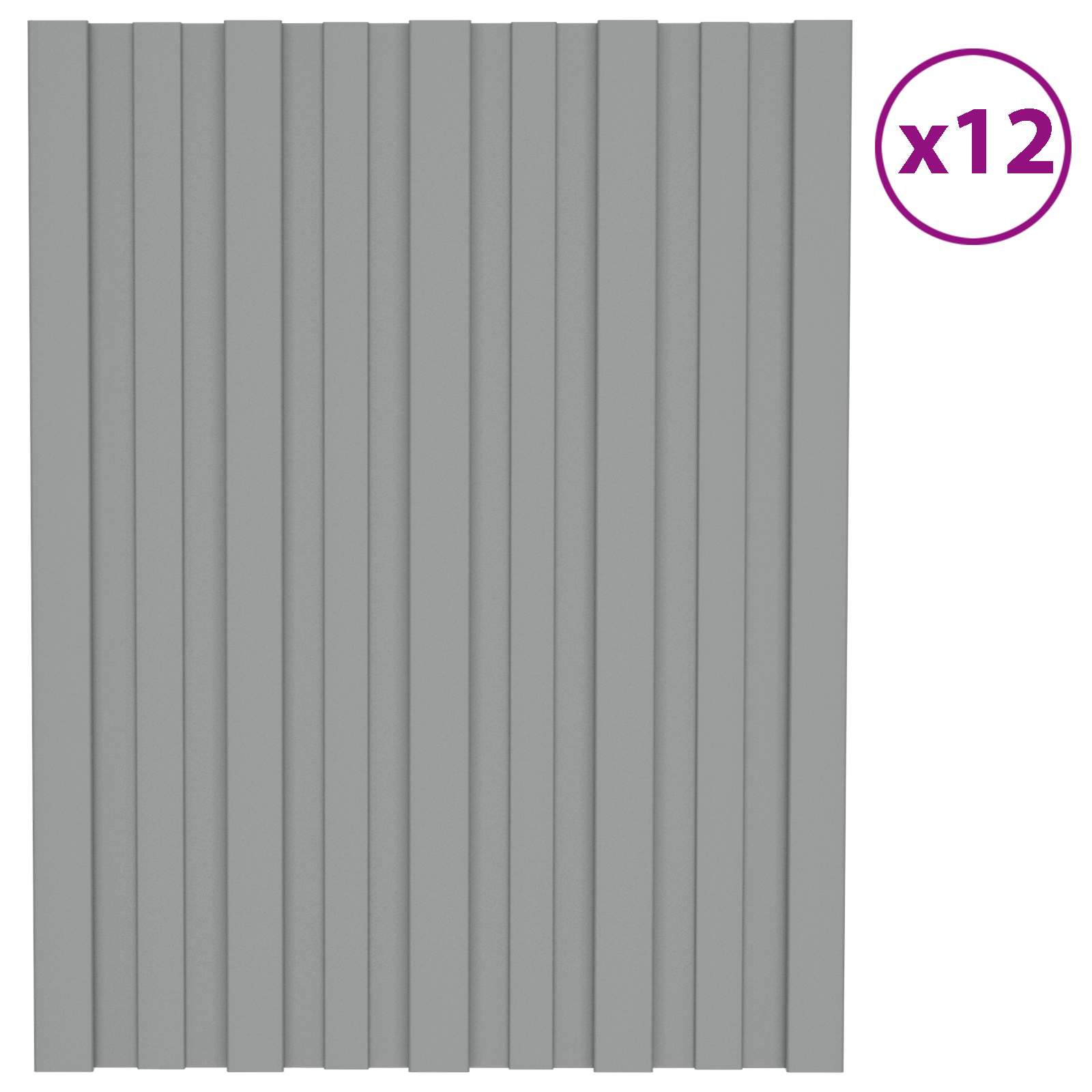 Dachpaneel 12 pcs Grau 60 x 45 cm Verzinkter Stahl