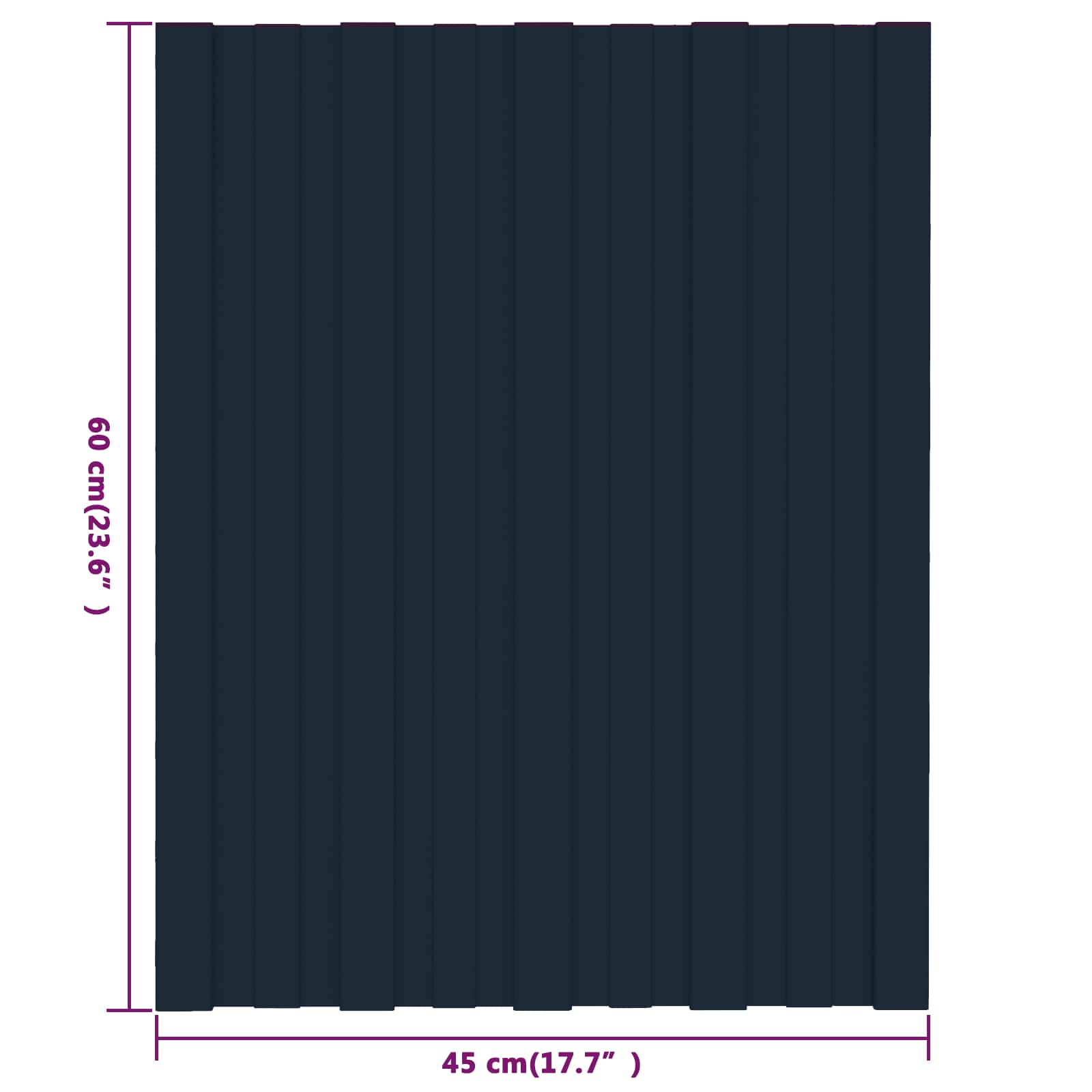 Dachpaneel 12 pcs Anthrazit 60 x 45 cm Verzinkter Stahl