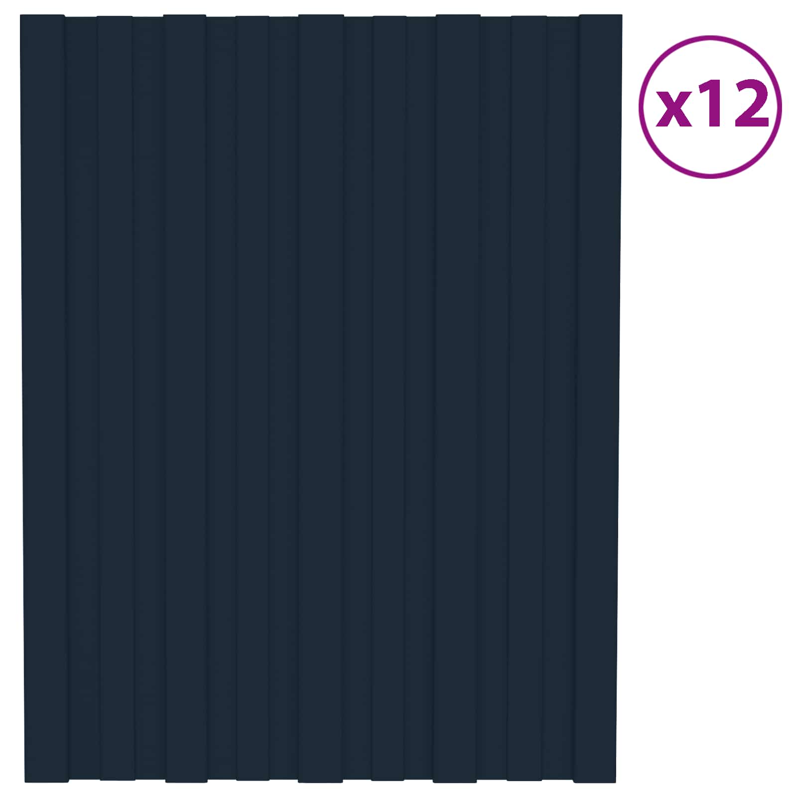 Dachpaneel 12 pcs Anthrazit 60 x 45 cm Verzinkter Stahl
