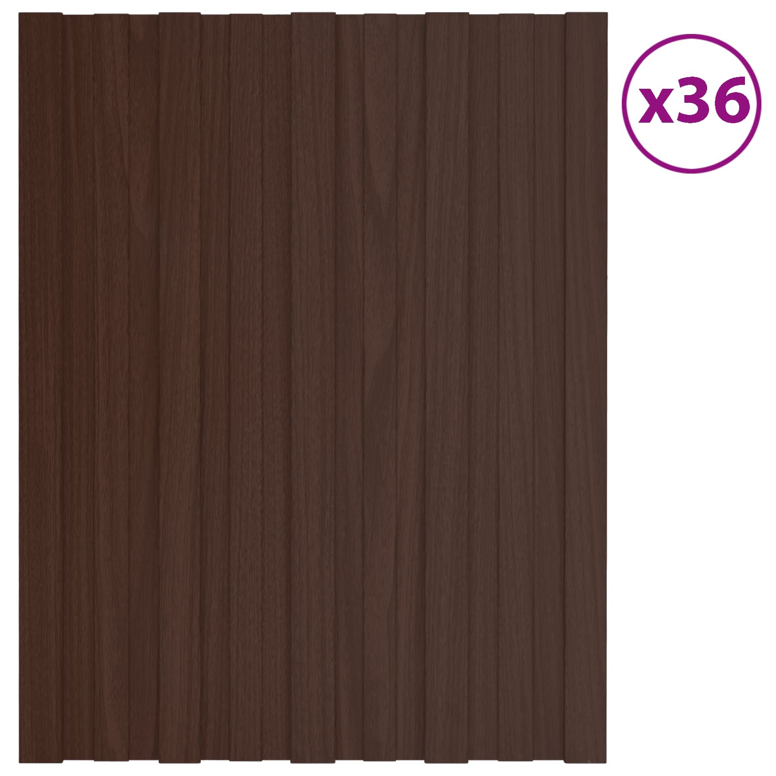 Dachpaneel 36 pcs Braun 60 x 45 cm Verzinkter Stahl