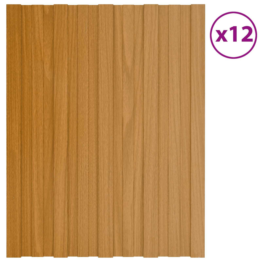 Dachpaneel 12 pcs Natur 60 x 45 cm Verzinkter Stahl