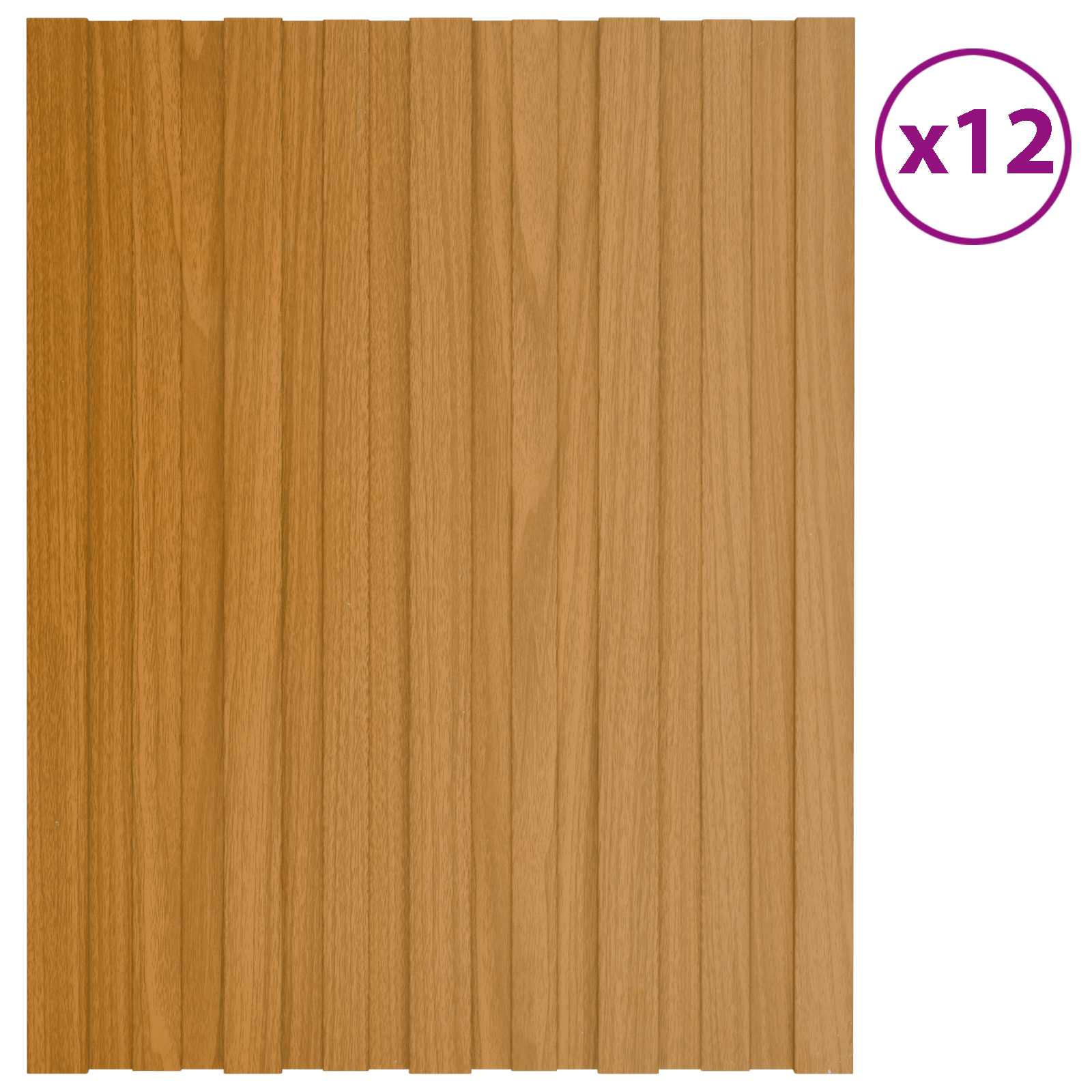 Dachpaneel 12 pcs Natur 60 x 45 cm Verzinkter Stahl