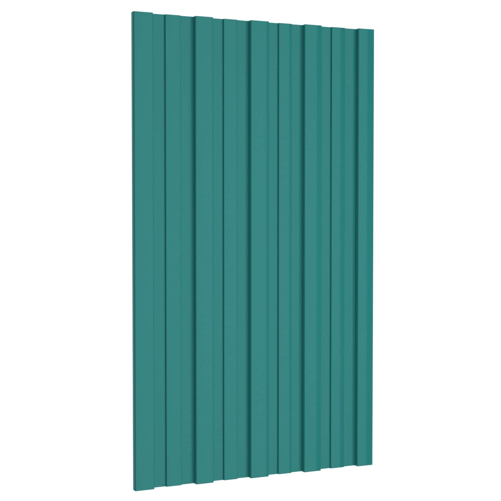 Dachpaneel 12 pcs Grün 80 x 45 cm Verzinkter Stahl