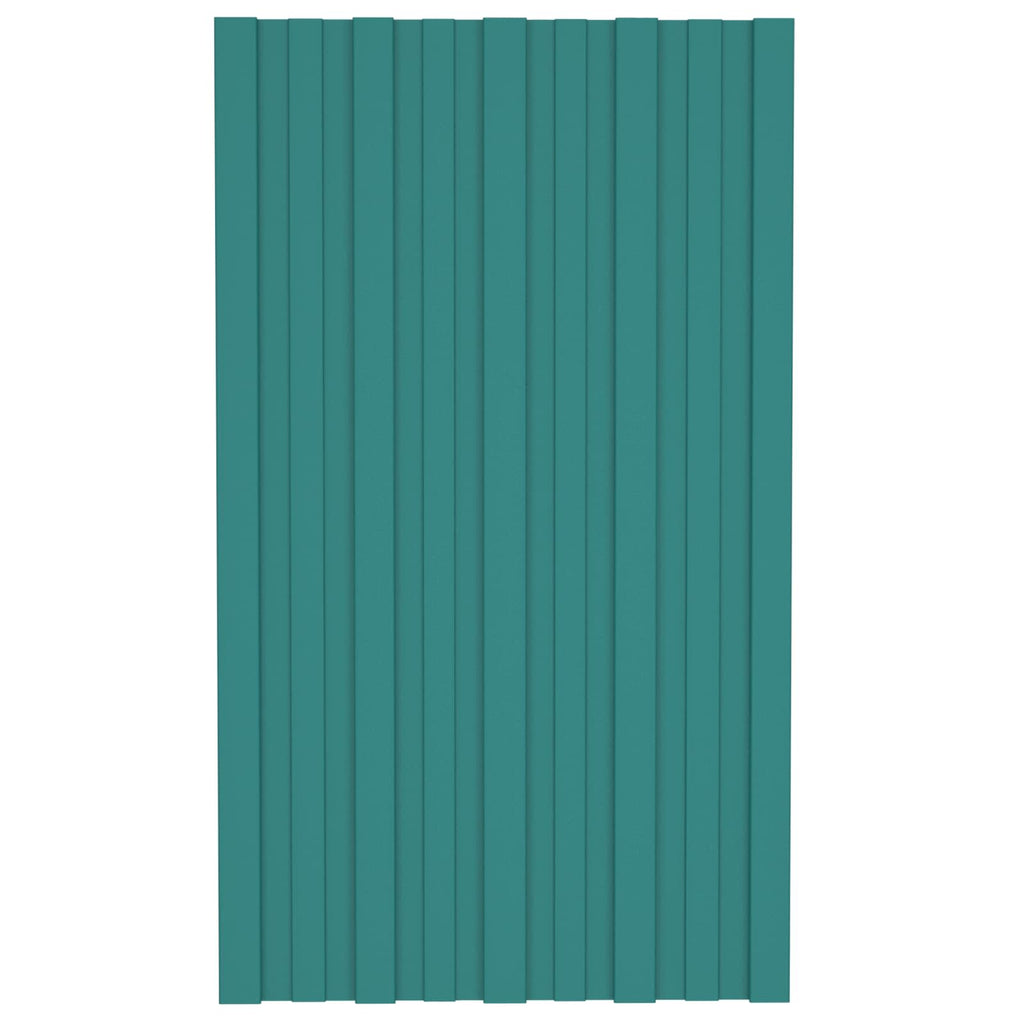 Dachpaneel 12 pcs Grün 80 x 45 cm Verzinkter Stahl