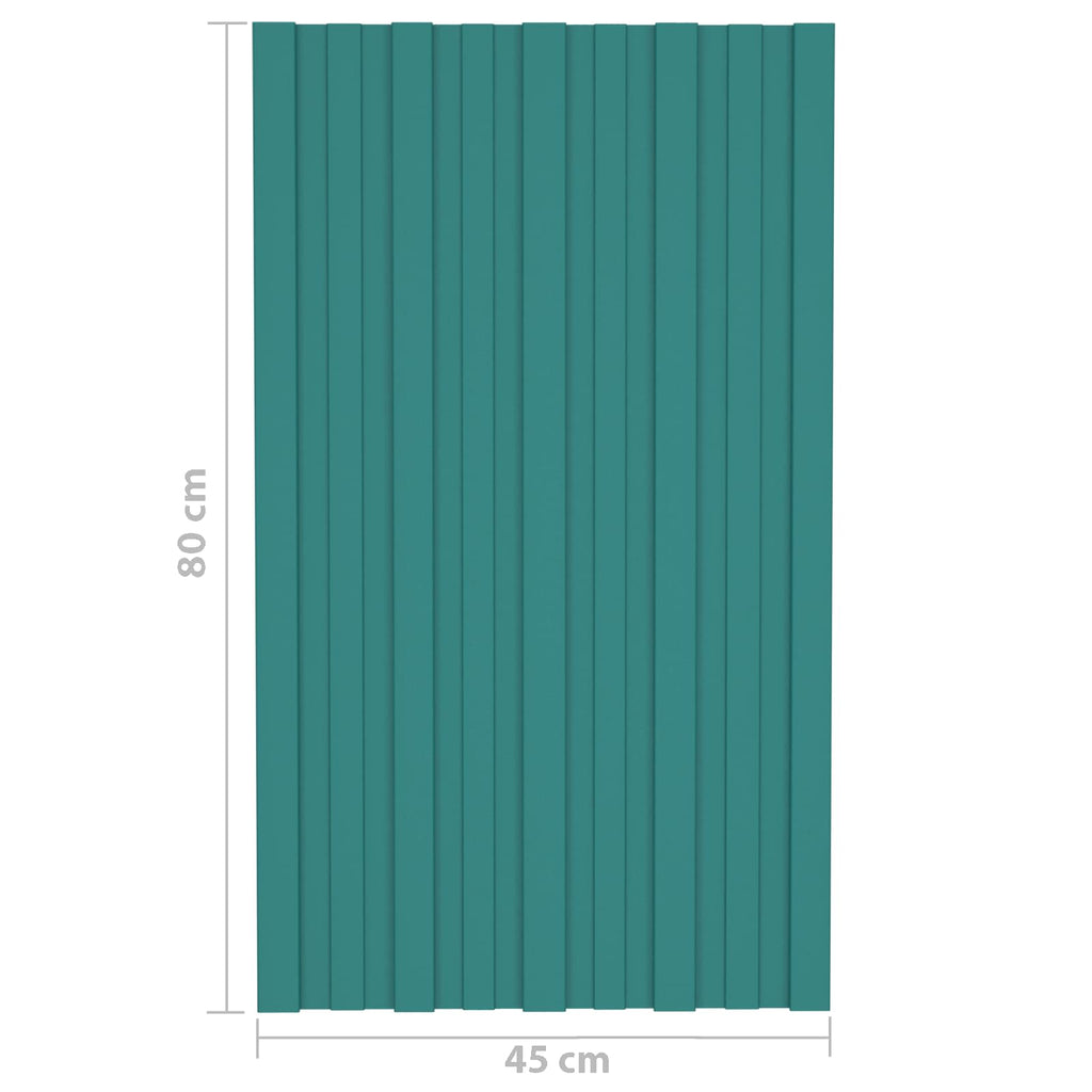 Dachpaneel 36 pcs Grün 80 x 45 cm Verzinkter Stahl