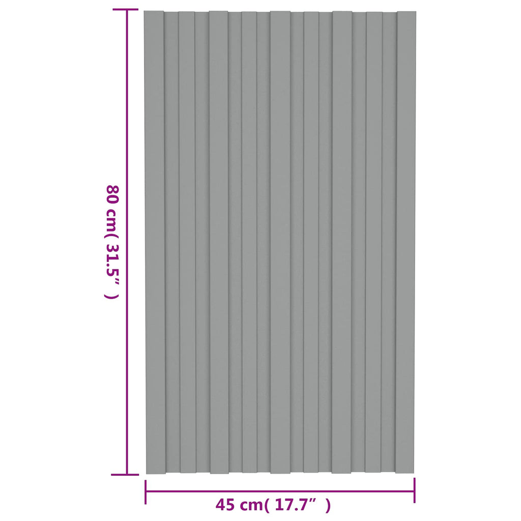 Dachpaneel 36 pcs Grau 80 x 45 cm Verzinkter Stahl