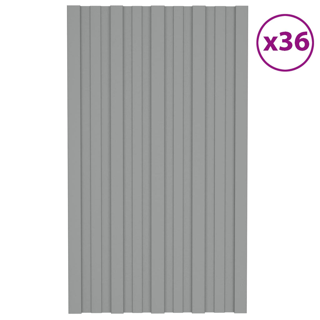 Dachpaneel 36 pcs Grau 80 x 45 cm Verzinkter Stahl