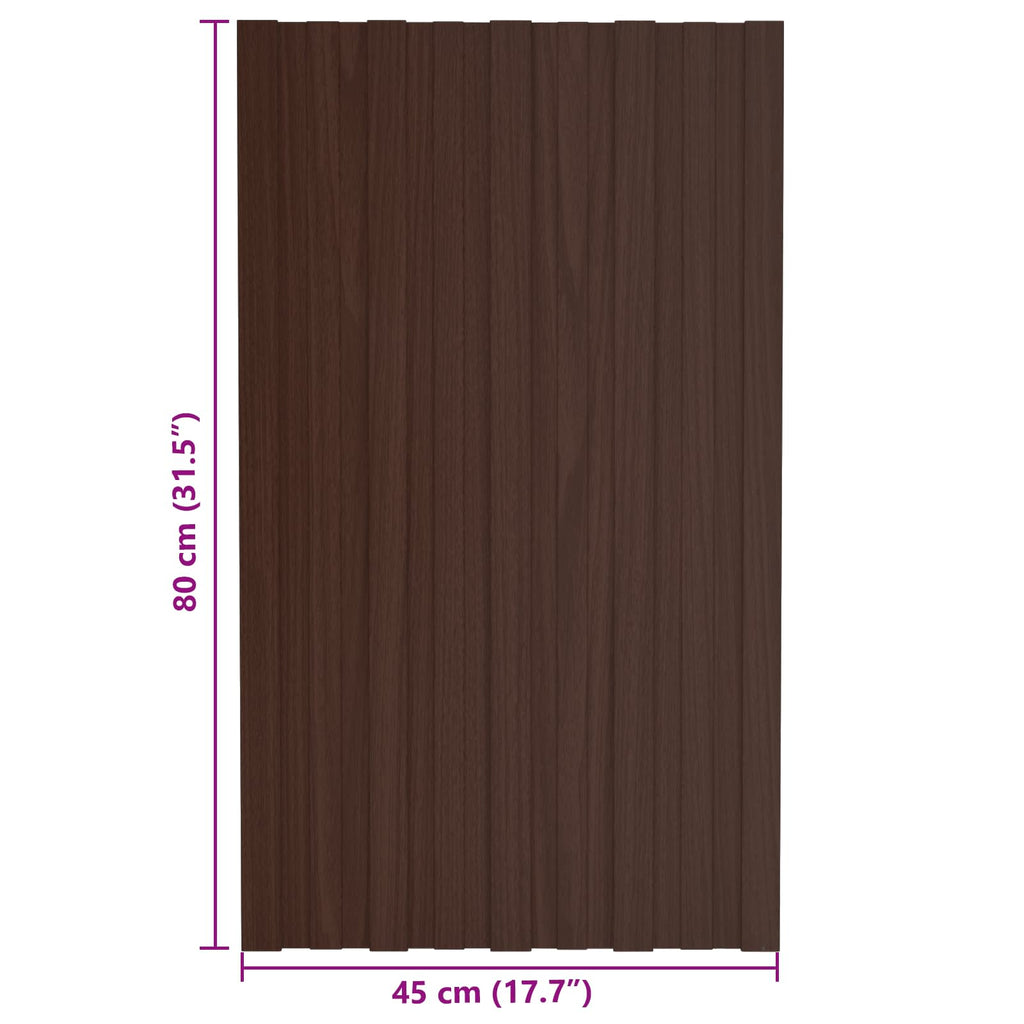 Dachpaneel 36 pcs Braun 80 x 45 cm Verzinkter Stahl