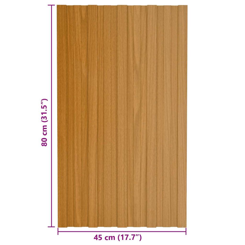 Dachpaneel 12 pcs Natur 80 x 45 cm Verzinkter Stahl