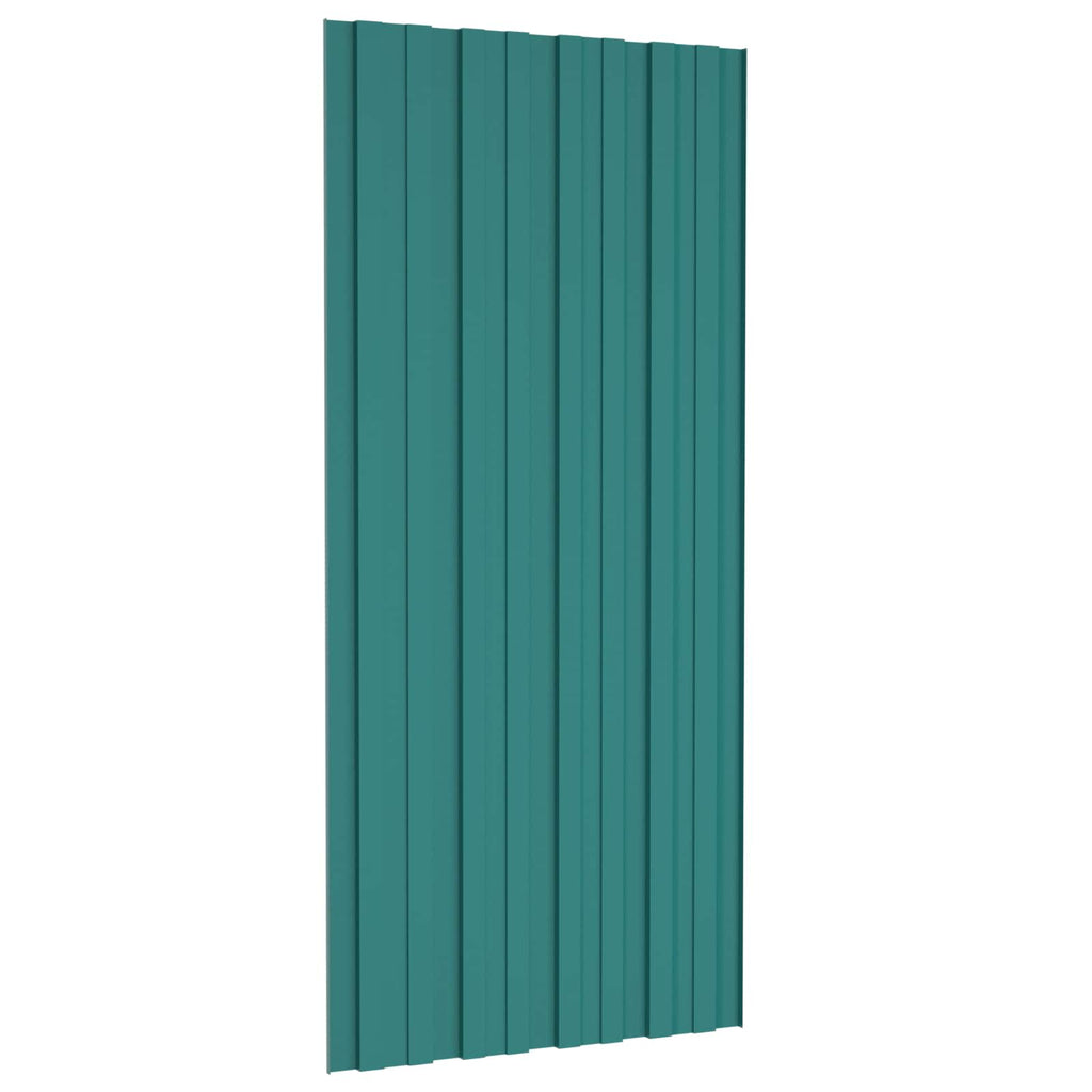 Dachpaneel 12 pcs Grün 100 x 45 cm Verzinkter Stahl