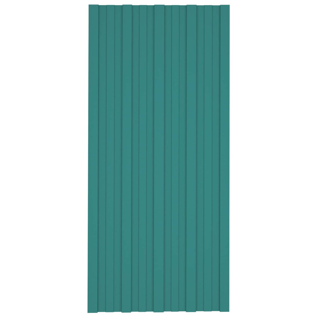 Dachpaneel 12 pcs Grün 100 x 45 cm Verzinkter Stahl