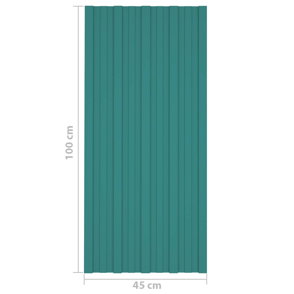 Dachpaneel 36 pcs Grün 100 x 45 cm Verzinkter Stahl