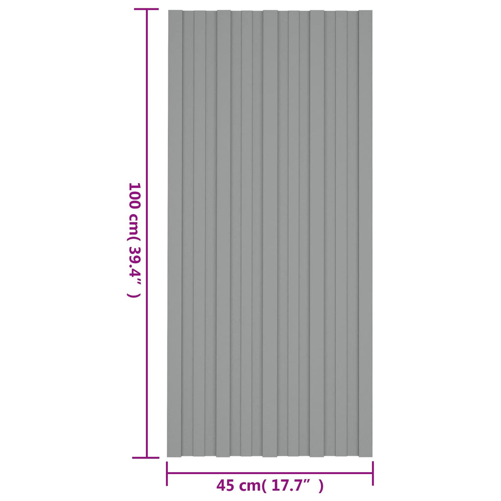 Dachpaneel 36 pcs Grau 100 x 45 cm Verzinkter Stahl