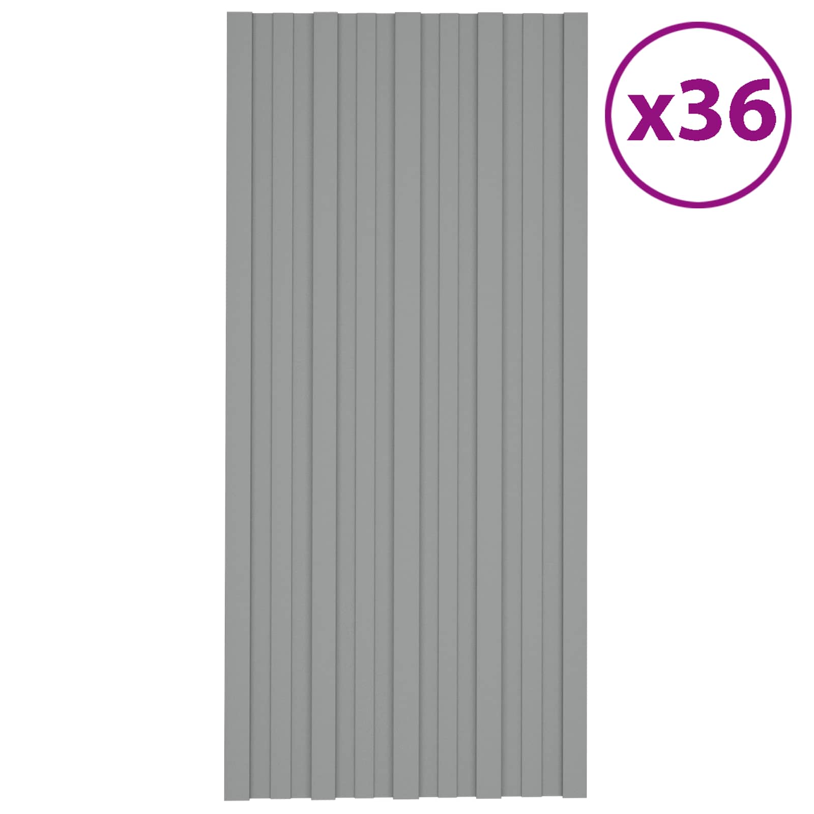Dachpaneel 36 pcs Grau 100 x 45 cm Verzinkter Stahl