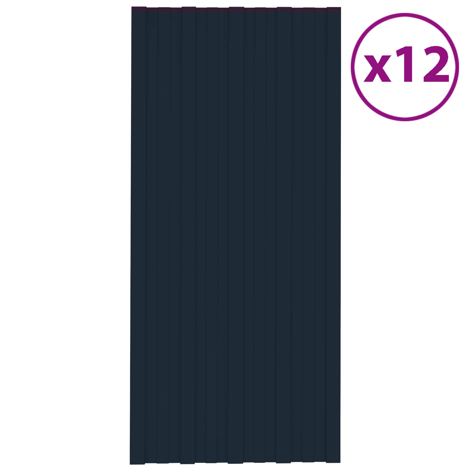 Dachpaneel 12 pcs Anthrazit 100 x 45 cm Verzinkter Stahl