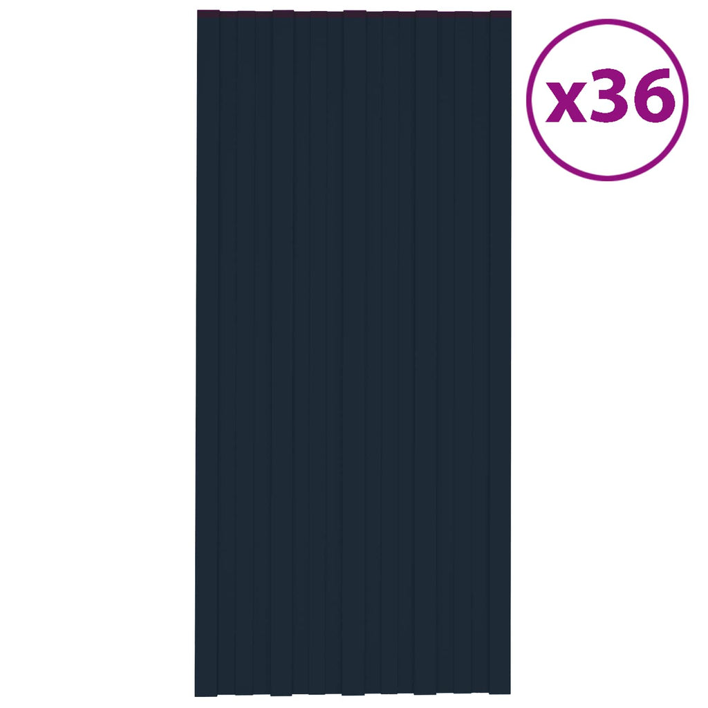 Dachpaneel 36 pcs Anthrazit 100 x 45 cm Verzinkter Stahl