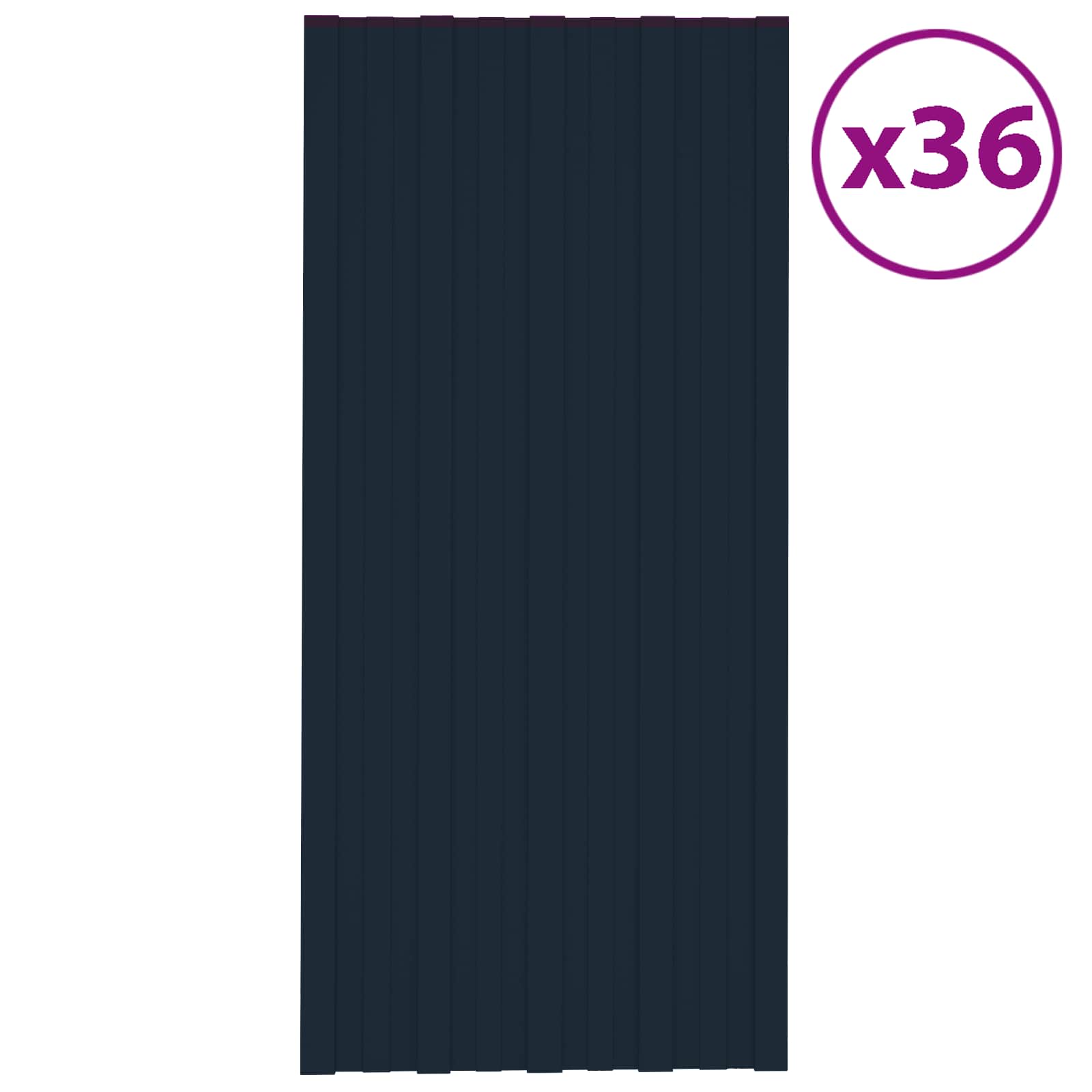Dachpaneel 36 pcs Anthrazit 100 x 45 cm Verzinkter Stahl