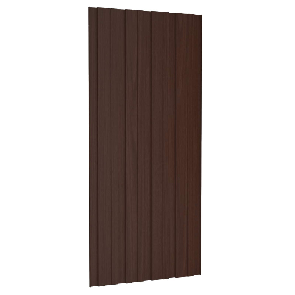 Dachpaneel 12 pcs Braun 100 x 45 cm Verzinkter Stahl
