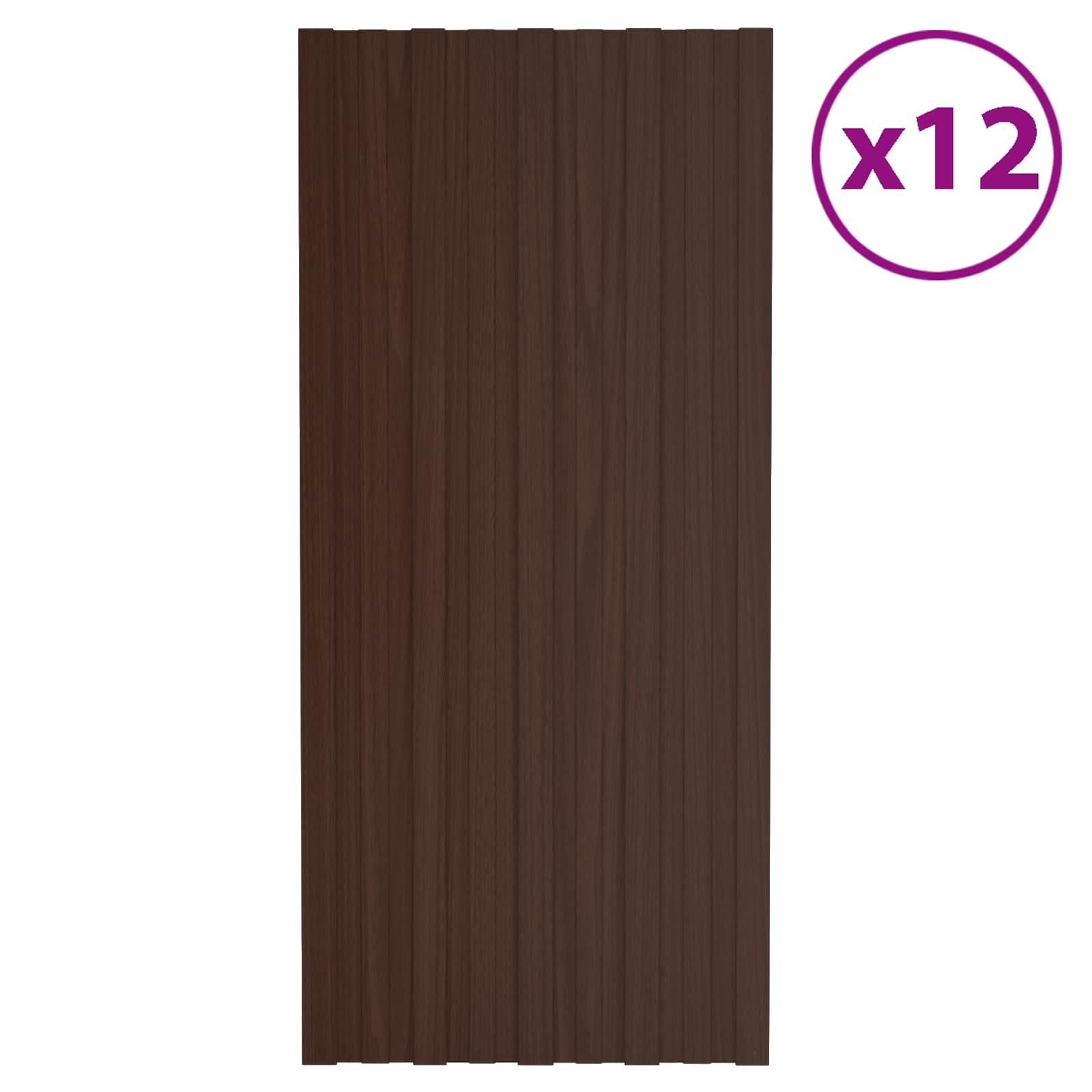 Dachpaneel 12 pcs Braun 100 x 45 cm Verzinkter Stahl