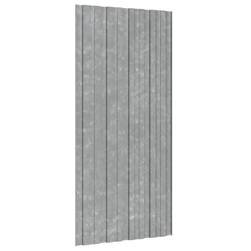Dachpaneel 12 pcs Silber 100 x 45 cm Verzinkter Stahl