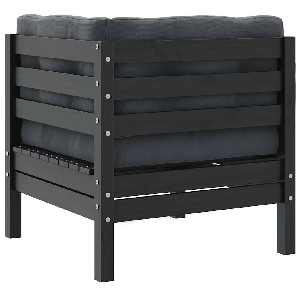 Garten-Ecksofa mit Anthrazit Kissen Grau Massivholz Kiefer
