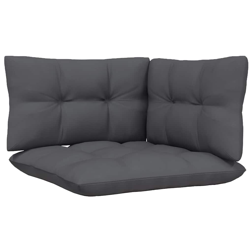 Garten-Ecksofa mit Anthrazit Kissen Grau Massivholz Kiefer