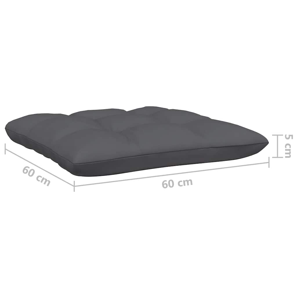 Garten-Ecksofa mit Anthrazit Kissen Grau Massivholz Kiefer