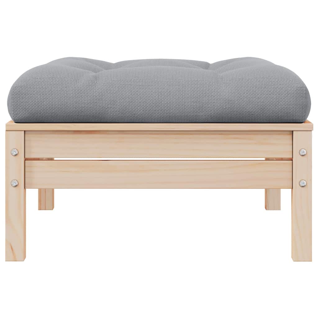 Gartensofa 2-Sitzer mit Kissen in Grau Massivholz Kiefer