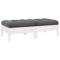 2-Sitzer-Gartensofa mit Kissen Weiß Massivholz Kiefer