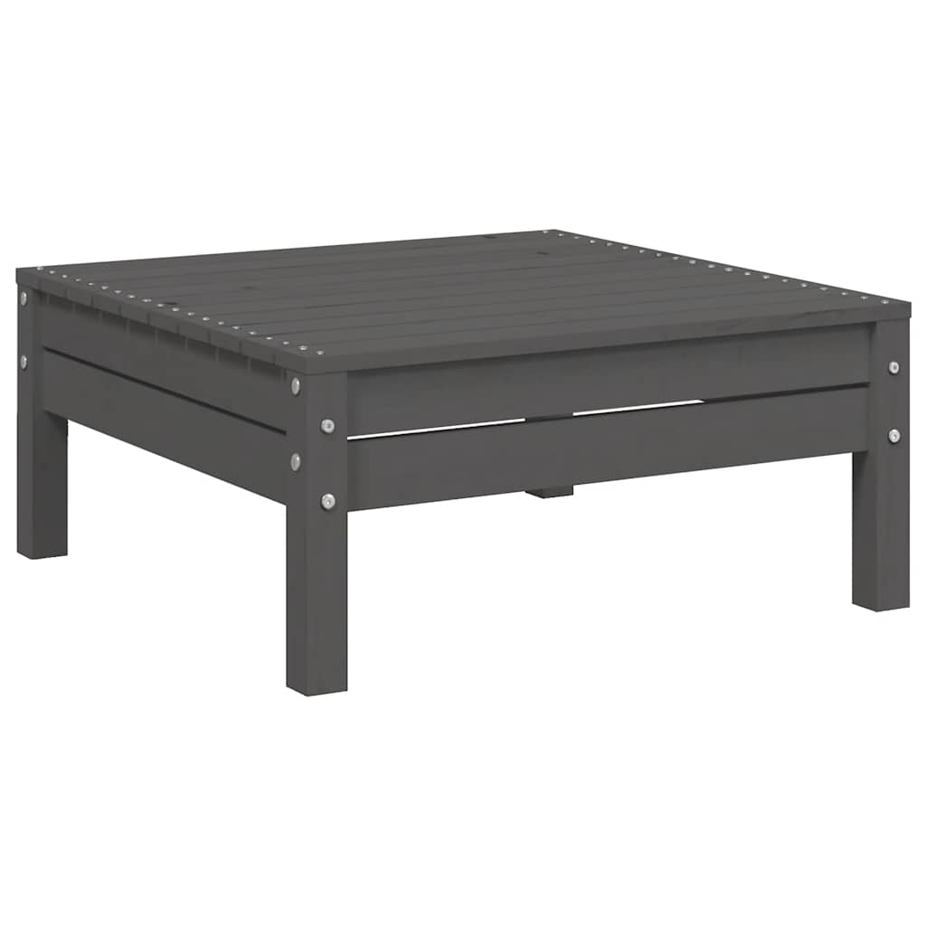 3-tlg. Garten-Lounge-Set mit Kissen Grau Kiefer Massivholz