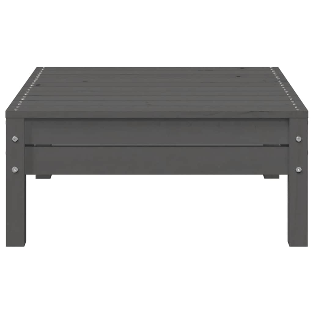 3-tlg. Garten-Lounge-Set mit Kissen Grau Kiefer Massivholz