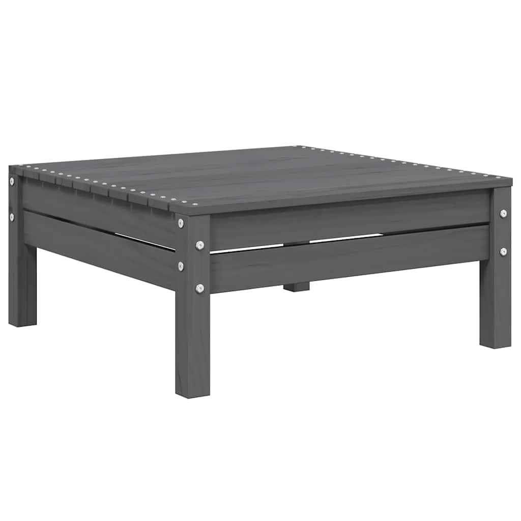 3-tlg. Garten-Lounge-Set mit Kissen Grau Kiefer Massivholz