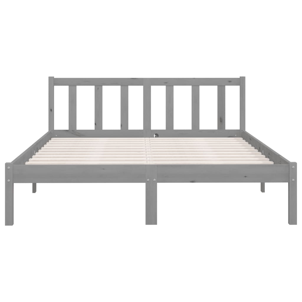 Massivholzbett Grau Kiefer 120x200 cm