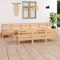 11-tlg. Garten-Lounge-Set Massivholz Kiefer
