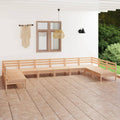 10-tlg. Garten-Lounge-Set Massivholz Kiefer