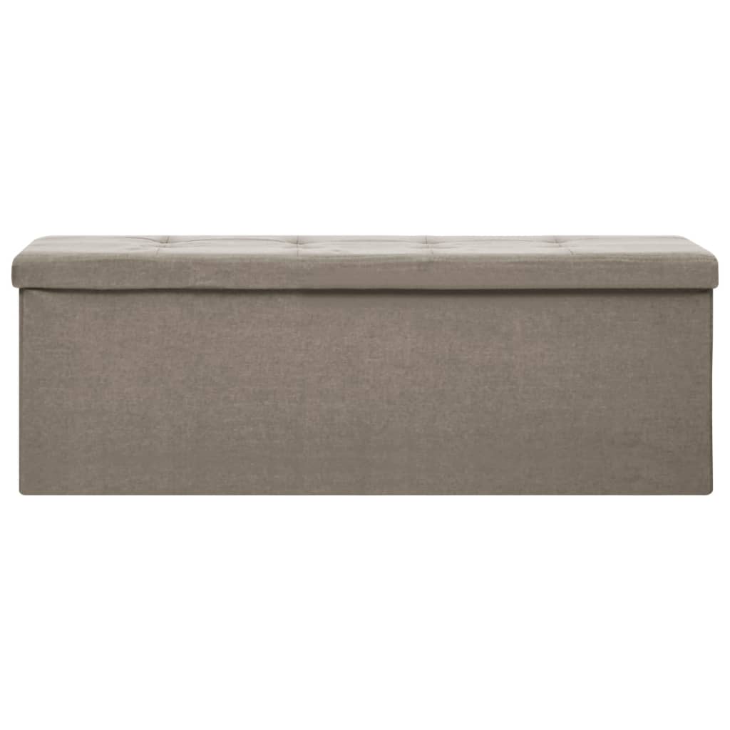 Faltbare Sitzbank mit Stauraum Taupe Leinenoptik