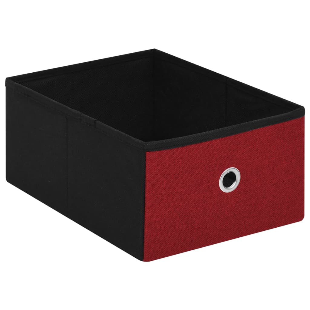Faltbare Sitzbank mit Stauraum Weinrot 76x38x38 cm Leinenoptik