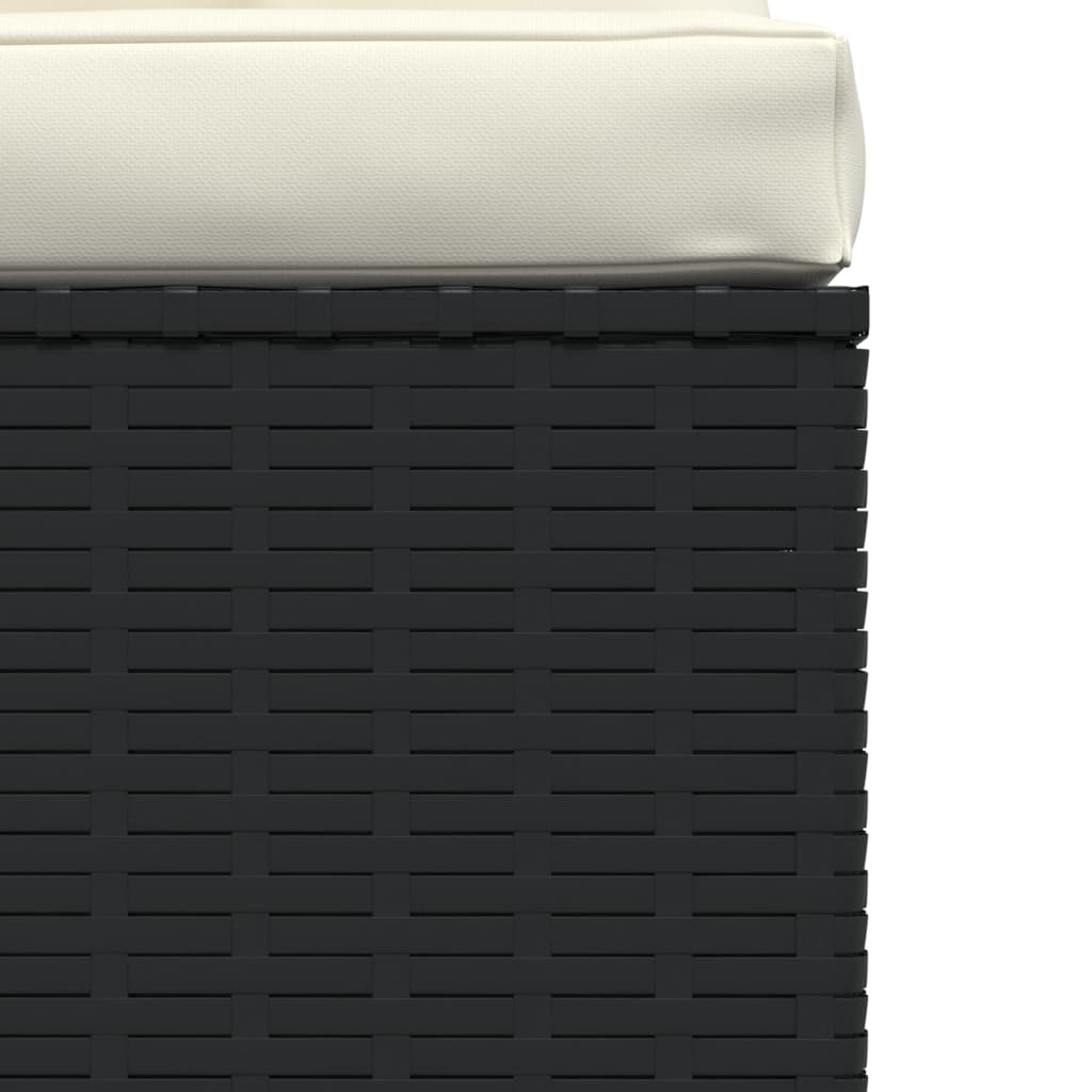 4-Sitzer-Sofa mit Kissen Schwarz Poly Rattan