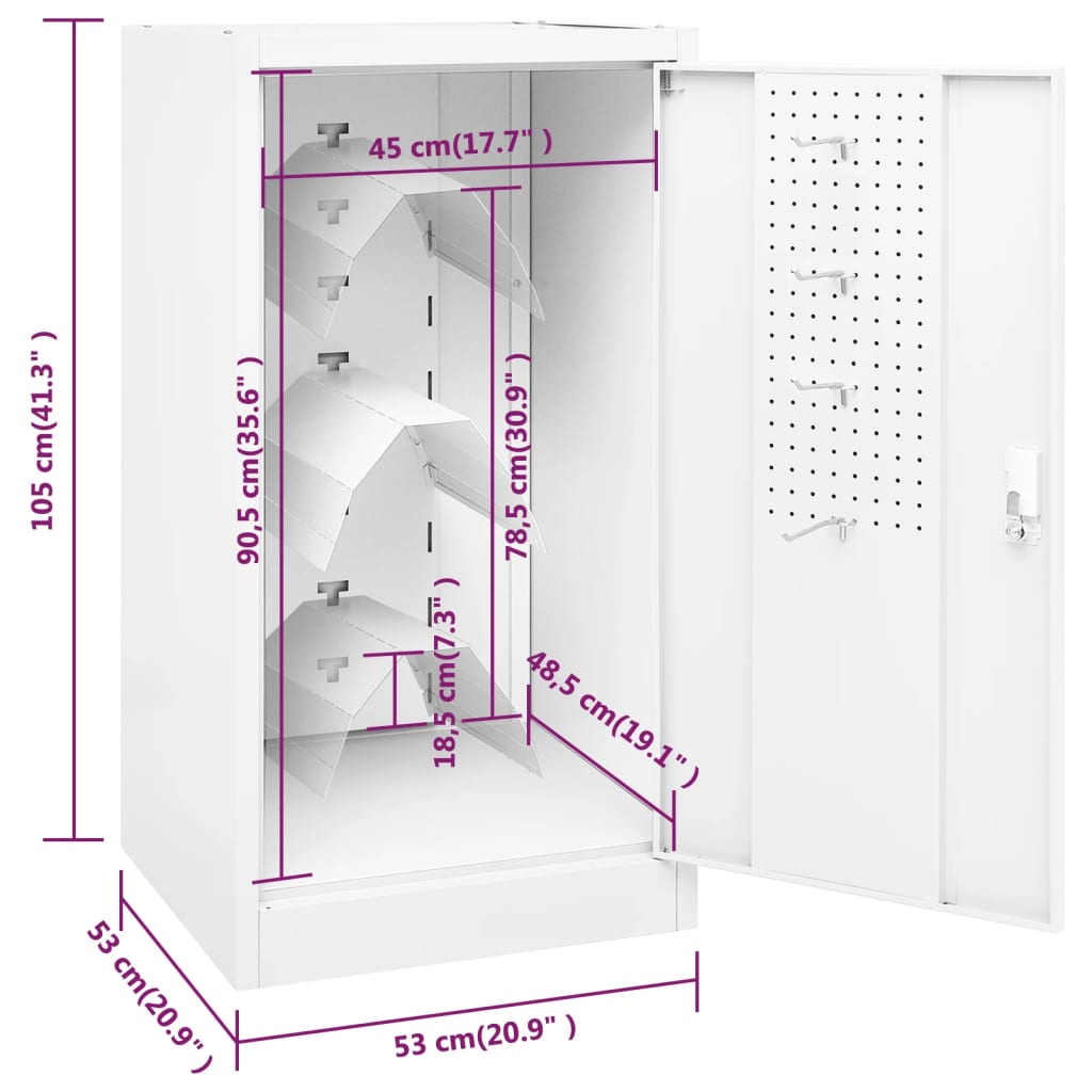 Sattelschrank Weiß 53x53x105 cm Stahl